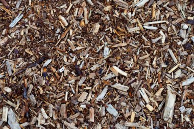 Yol seti için ahşap talaş parçalarının kahverengi dokusu