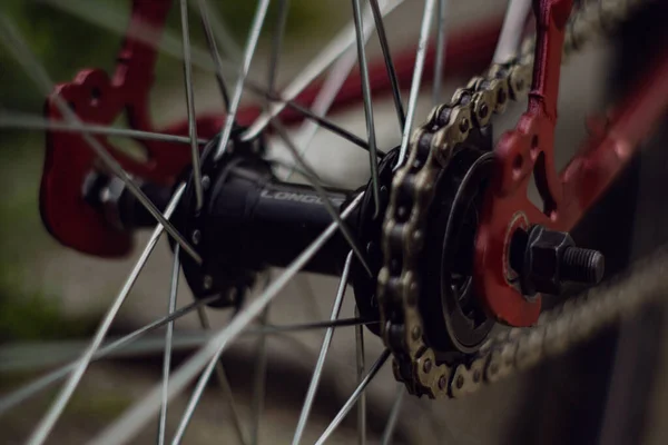 Spor bisikletinin direksiyonundaki detaylar.