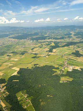 Kırsal bölgenin havadan görünüşü