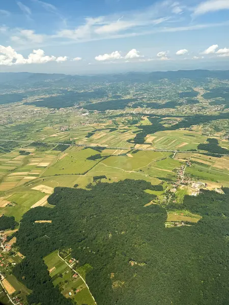 Kırsal bölgenin havadan görünüşü