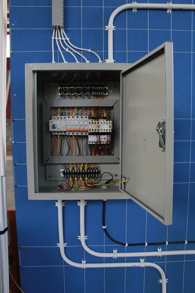 Caja Eléctrica Con Cables Equipo Eléctrico — Foto de Stock