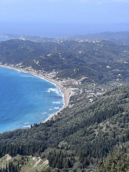 Bay Agios Georgios Nordvästra Korfu Grekland Vertikalt Högkvalitativt Foto — Stockfoto