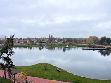Panevezys şehir merkezi, şehir merkezi, Litvanya 'nın en büyük şehirlerinden biri. Yüksek kalite fotoğraf