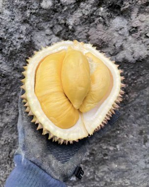 Lezzetli taze Asya Durian 'ını kapatın.