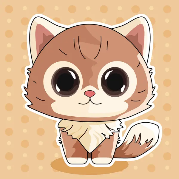 Cute Cat Kawaii Character Cartoon Vector Illustration Design Little Kitty — Stock Vector