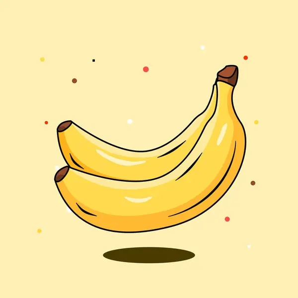 香蕉果图 香蕉图标 香蕉果能量 甜新鲜水果 矢量图解设计可爱的卡通卡瓦伊 — 图库矢量图片