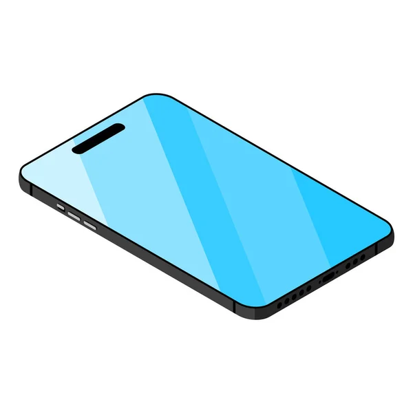 Smartphone Icon Isometric Style Mobile Phone Smartphone Mockup Titanium Phone — Stock Vector