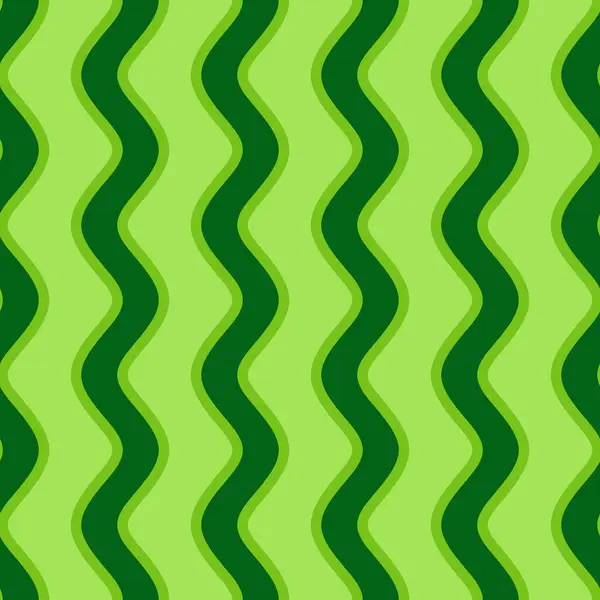 西瓜无缝图案 无缝几何图案 带有锯齿状和条纹 甜瓜皮 绿色甜瓜皮重复 夏季水果 包装纸 矢量插图 — 图库矢量图片
