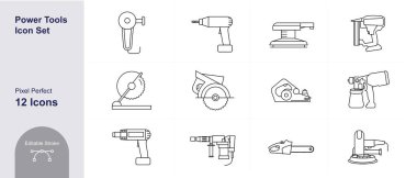 Güç Araçları ve Makine simgesi seti