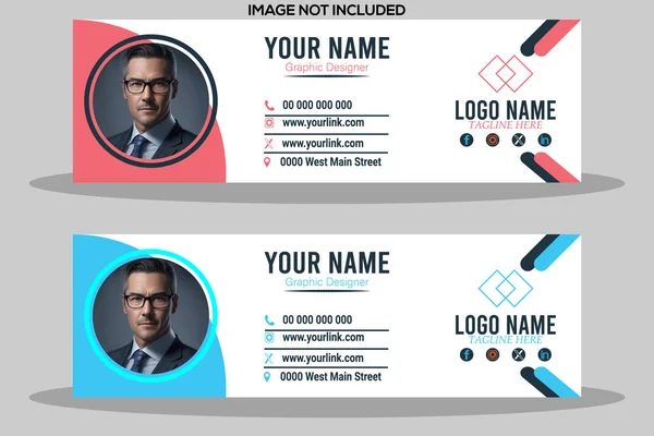 Tüm işletmeler için kurumsal e- posta imzası, eşsiz vektör tasarım şablonu