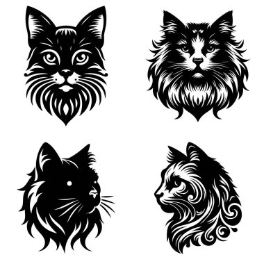 Kedi silueti şekil vektör tasarımı