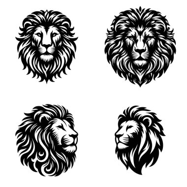 Aslan silueti şekil vektör tasarımı