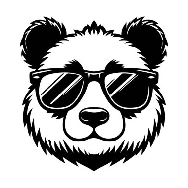 Güneş gözlüğü vektör tasarımlı panda