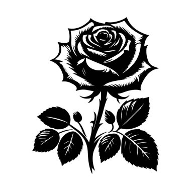 Gül silueti şekil vektör tasarımı