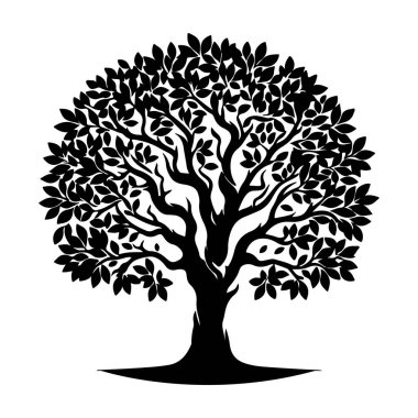Ağaç silueti şekil vektör tasarımı