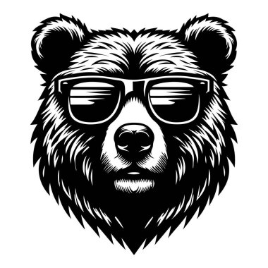 Güneş gözlüğü vektör tasarımlı ayı