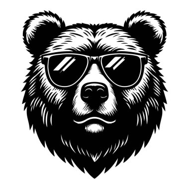 Güneş gözlüğü vektör tasarımlı ayı