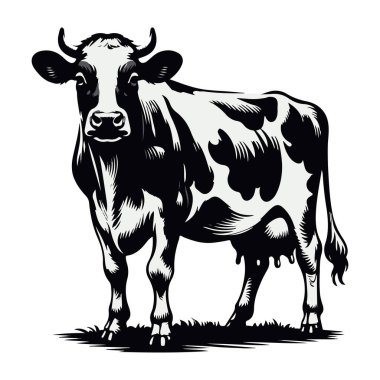 İnek silueti şekil vektör tasarımı