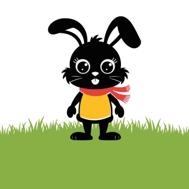 Şirin tavşan maskotu karakter vektör tasarımı