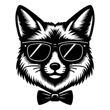 Güneş gözlüğü vektör tasarımlı Fox