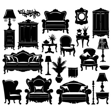 Mobilya ikonu vektör tasarımı