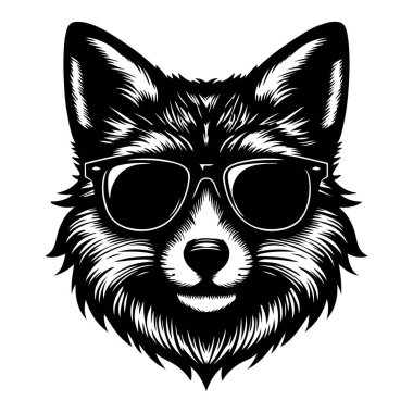 Güneş gözlüğü vektör tasarımlı Fox
