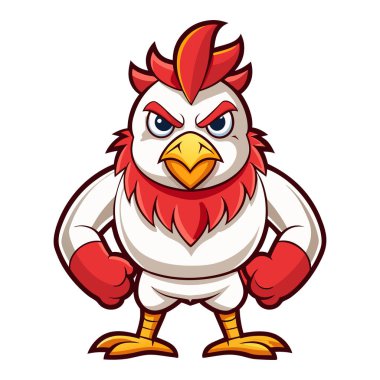 Tavuk maskotu karakter etiketi tasarımı