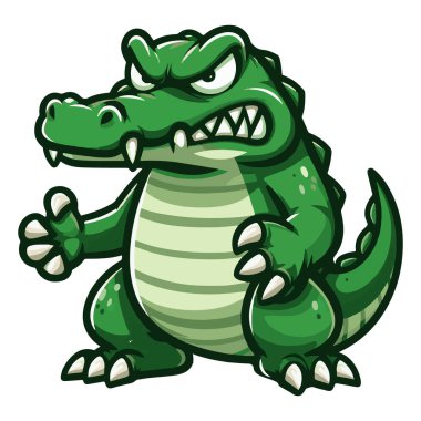 Timsah maskotu karakter etiketi tasarımı