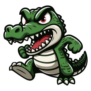 Timsah maskotu karakter etiketi tasarımı