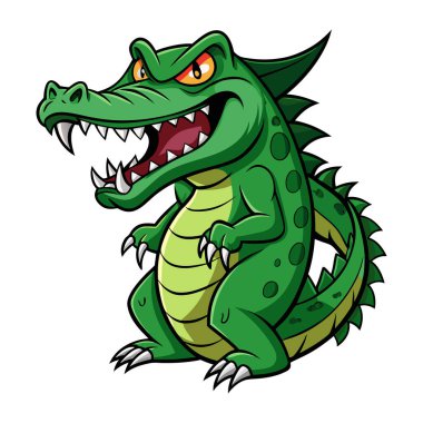 Timsah maskotu karakter etiketi tasarımı