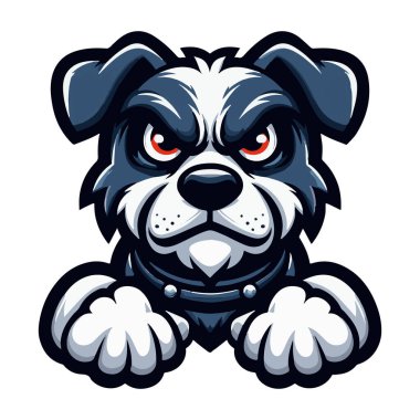 Köpek maskotu karakter etiketi tasarımı