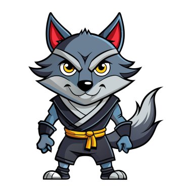 Kurt maskotu karakter etiketi tasarımı