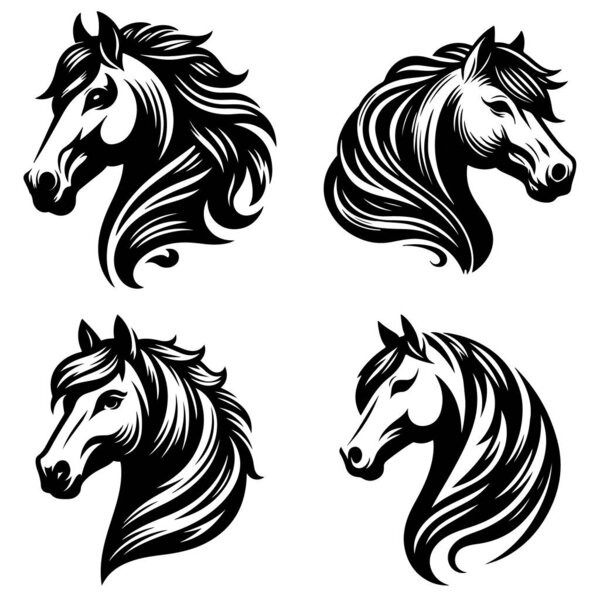 Horse head silhouette vector design