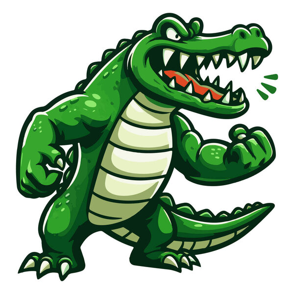 Дизайн вектора символов талисмана крокодила