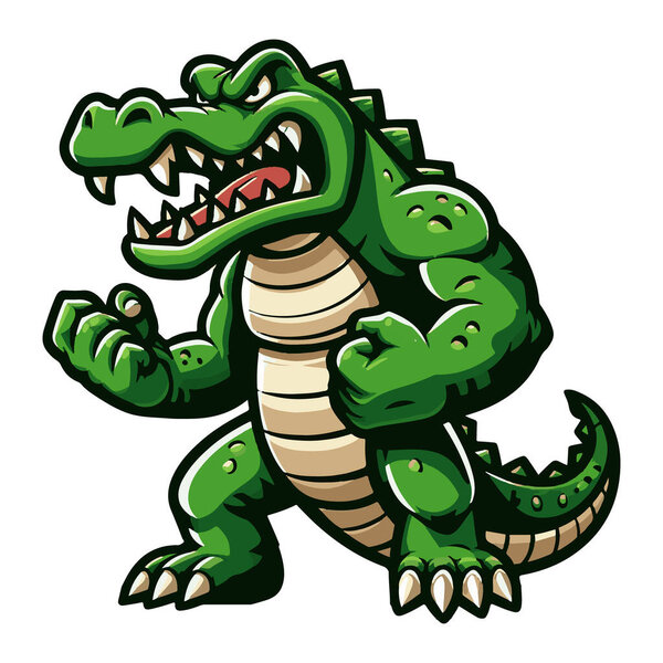 Дизайн вектора символов талисмана крокодила