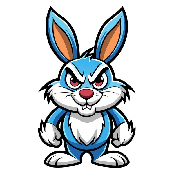 Tavşan maskotu karakter etiketi tasarımı