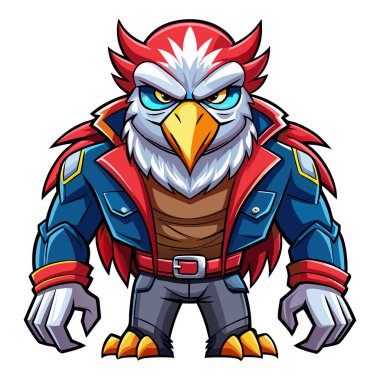 Kartal maskotu karakter etiketi tasarımı