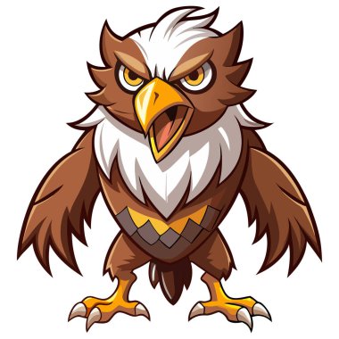 Kartal maskotu karakter etiketi tasarımı