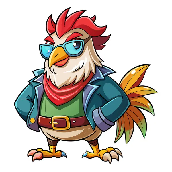 Tavuk maskotu karakter etiketi tasarımı