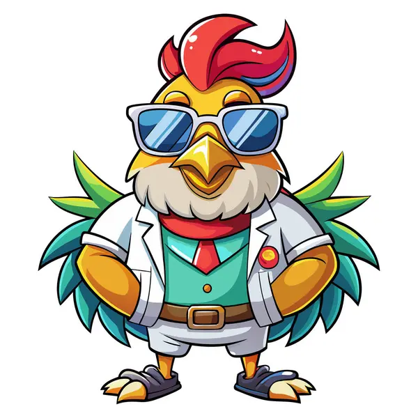 Tavuk maskotu karakter etiketi tasarımı