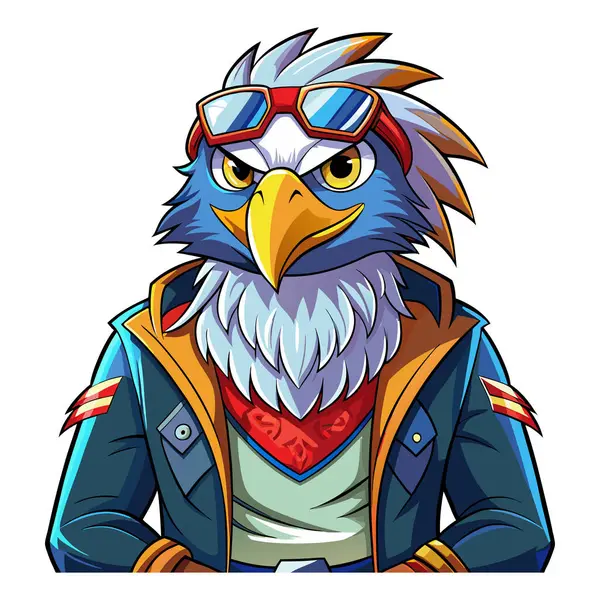 Kartal maskotu karakter etiketi tasarımı