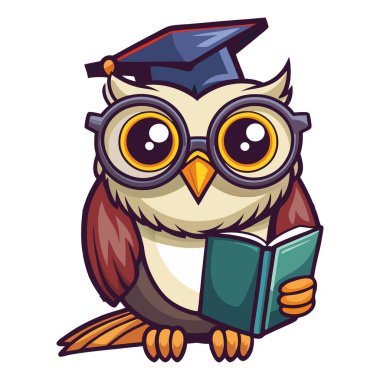 Baykuş maskotu karakter etiketi tasarımı