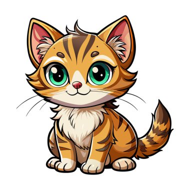 Kedi maskotu karakter etiketi tasarımı