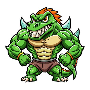 Timsah maskotu karakter etiketi tasarımı