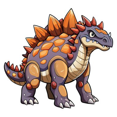Ankylosaurus dinozor etiket vektör tasarımı