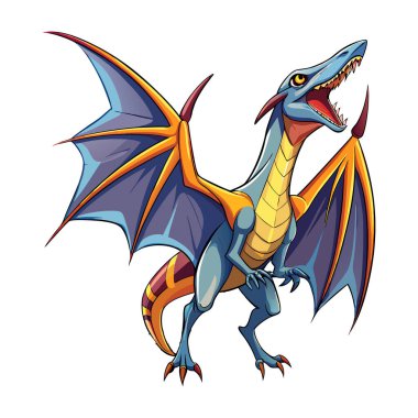 Pteranodon dinozor etiket vektör tasarımı