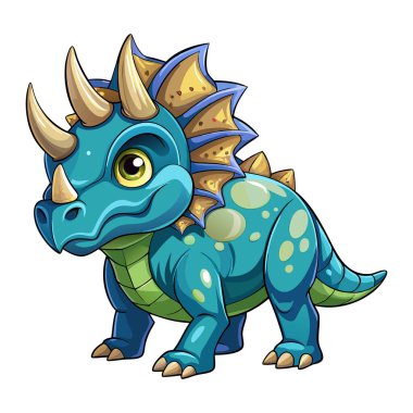 Triceratops dinozor etiket vektör tasarımı