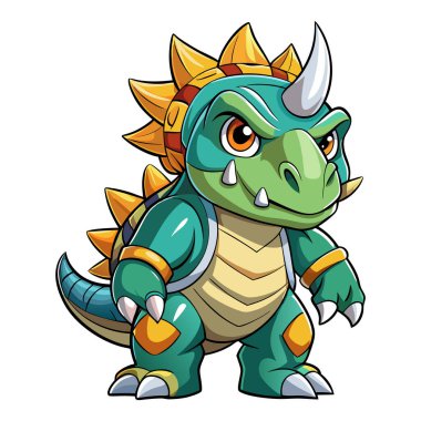 Triceratops dinozor etiket vektör tasarımı