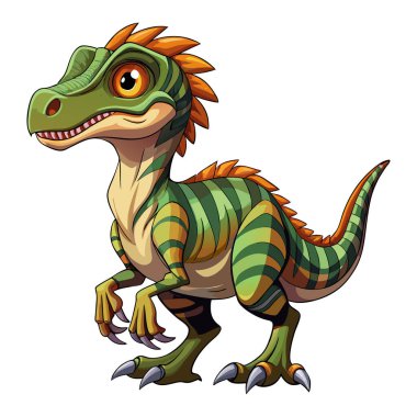 Velociraptor dinozor etiket vektör tasarımı