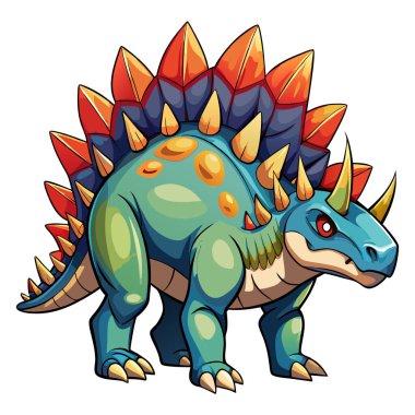 Stegosaurus dinozor etiket vektör tasarımı
